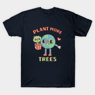 Cute Earth With Tree Pot Plant More Trees T-Shirt